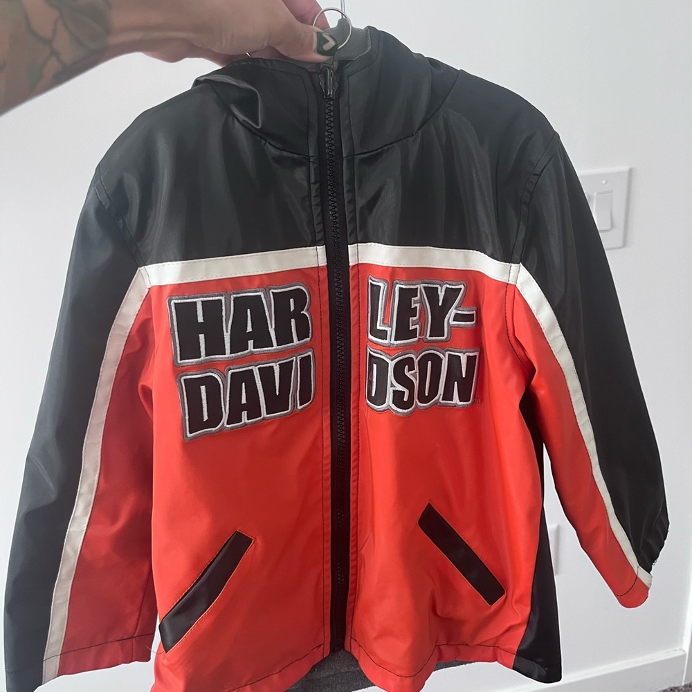 Harley-Davidson Kids Black and Red Raincoat